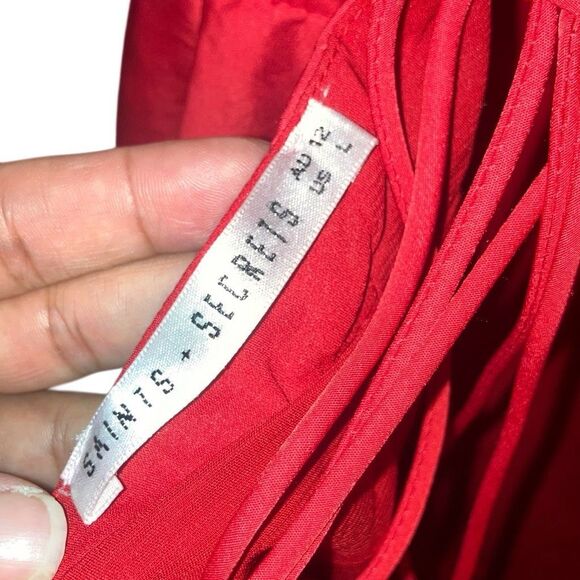 462. Saints + secret Romantic Gathered Bust Open Back Romper Red size Large - Picture 9 of 11